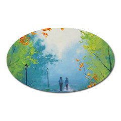 Park Nature Painting Oval Magnet by Amaryn4rt