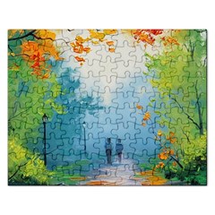 Park Nature Painting Rectangular Jigsaw Puzzl