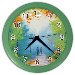 Park Nature Painting Color Wall Clocks by Amaryn4rt