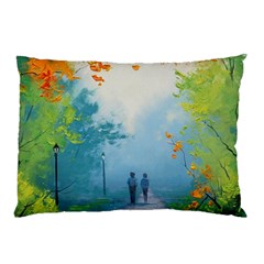 Park Nature Painting Pillow Case by Amaryn4rt