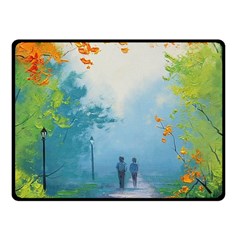 Park Nature Painting Fleece Blanket (small)