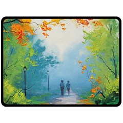 Park Nature Painting Double Sided Fleece Blanket (large)  by Amaryn4rt