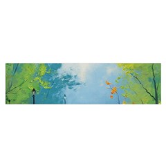 Park Nature Painting Satin Scarf (oblong) by Amaryn4rt