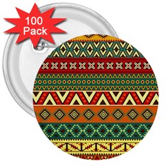 Mexican Folk Art Patterns 3  Buttons (100 Pack)  by Amaryn4rt