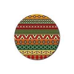 Mexican Folk Art Patterns Rubber Coaster (round)  by Amaryn4rt