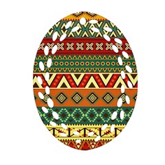 Mexican Folk Art Patterns Ornament (oval Filigree) by Amaryn4rt