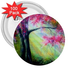 Forests Stunning Glimmer Paintings Sunlight Blooms Plants Love Seasons Traditional Art Flowers Sunsh 3  Buttons (100 Pack) 