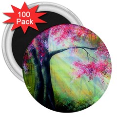 Forests Stunning Glimmer Paintings Sunlight Blooms Plants Love Seasons Traditional Art Flowers Sunsh 3  Magnets (100 Pack) by Amaryn4rt