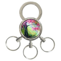 Forests Stunning Glimmer Paintings Sunlight Blooms Plants Love Seasons Traditional Art Flowers Sunsh 3-ring Key Chains by Amaryn4rt