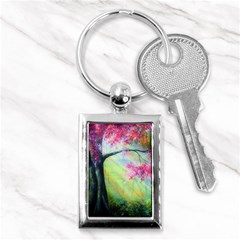 Forests Stunning Glimmer Paintings Sunlight Blooms Plants Love Seasons Traditional Art Flowers Sunsh Key Chains (rectangle)  by Amaryn4rt