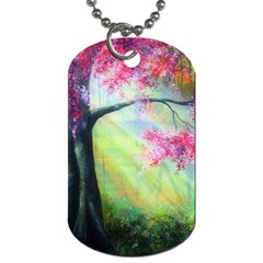 Forests Stunning Glimmer Paintings Sunlight Blooms Plants Love Seasons Traditional Art Flowers Sunsh Dog Tag (two Sides)