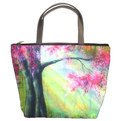 Forests Stunning Glimmer Paintings Sunlight Blooms Plants Love Seasons Traditional Art Flowers Sunsh Bucket Bags by Amaryn4rt