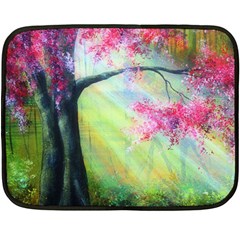 Forests Stunning Glimmer Paintings Sunlight Blooms Plants Love Seasons Traditional Art Flowers Sunsh Double Sided Fleece Blanket (mini)  by Amaryn4rt