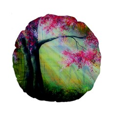 Forests Stunning Glimmer Paintings Sunlight Blooms Plants Love Seasons Traditional Art Flowers Sunsh Standard 15  Premium Round Cushions by Amaryn4rt