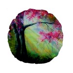 Forests Stunning Glimmer Paintings Sunlight Blooms Plants Love Seasons Traditional Art Flowers Sunsh Standard 15  Premium Round Cushions Front