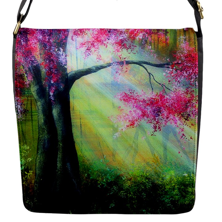 Forests Stunning Glimmer Paintings Sunlight Blooms Plants Love Seasons Traditional Art Flowers Sunsh Flap Messenger Bag (S)