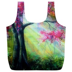 Forests Stunning Glimmer Paintings Sunlight Blooms Plants Love Seasons Traditional Art Flowers Sunsh Full Print Recycle Bags (l)  by Amaryn4rt