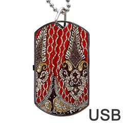 Indian Traditional Art Pattern Dog Tag Usb Flash (two Sides) by Amaryn4rt