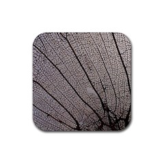 Sea Fan Coral Intricate Patterns Rubber Coaster (square)  by Amaryn4rt