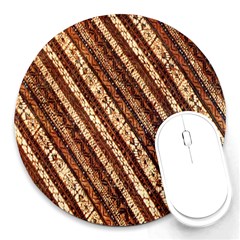 Udan Liris Batik Pattern Round Mousepads by Amaryn4rt