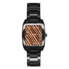 Udan Liris Batik Pattern Stainless Steel Barrel Watch