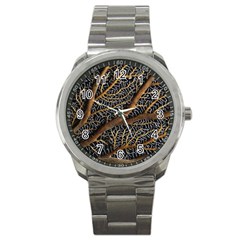 Trees Forests Pattern Sport Metal Watch by Amaryn4rt