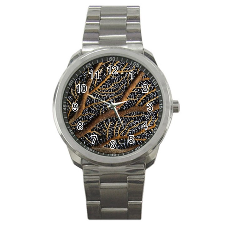 Trees Forests Pattern Sport Metal Watch