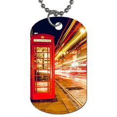 Telephone Box London Night Dog Tag (two Sides)