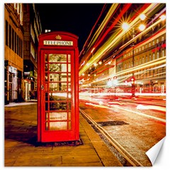 Telephone Box London Night Canvas 16  X 16  