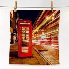 Telephone Box London Night Face Towel