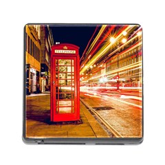 Telephone Box London Night Memory Card Reader (square) by Amaryn4rt