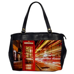 Telephone Box London Night Office Handbags by Amaryn4rt