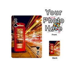 Telephone Box London Night Playing Cards 54 (mini)  by Amaryn4rt