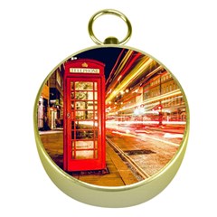 Telephone Box London Night Gold Compasses by Amaryn4rt