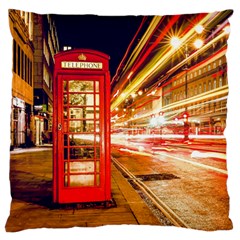 Telephone Box London Night Standard Flano Cushion Case (one Side) by Amaryn4rt