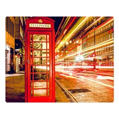 Telephone Box London Night Double Sided Flano Blanket (large)  by Amaryn4rt