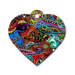 Vector Art Pattern Dog Tag Heart (One Side) Front