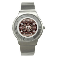 Vectorized Traditional Rug Style Of Traditional Patterns Stainless Steel Watch by Amaryn4rt