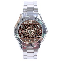 Vectorized Traditional Rug Style Of Traditional Patterns Stainless Steel Analogue Watch by Amaryn4rt