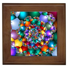 Rainbow Spiral Beads Framed Tiles by WolfepawFractals