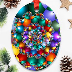 Rainbow Spiral Beads Ornament (oval)