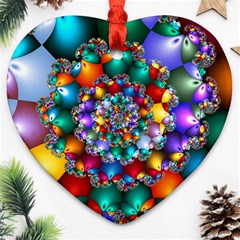 Rainbow Spiral Beads Ornament (heart)