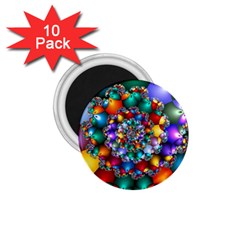 Rainbow Spiral Beads 1 75  Magnets (10 Pack)  by WolfepawFractals