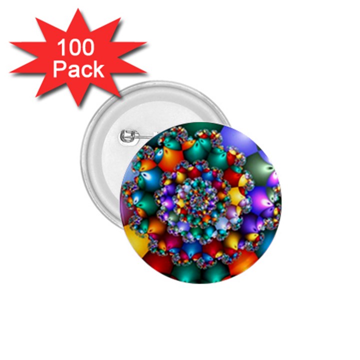 Rainbow Spiral Beads 1.75  Buttons (100 pack) 