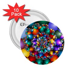 Rainbow Spiral Beads 2 25  Buttons (10 Pack) 