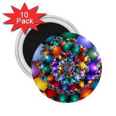 Rainbow Spiral Beads 2 25  Magnets (10 Pack)  by WolfepawFractals