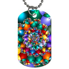 Rainbow Spiral Beads Dog Tag (one Side) by WolfepawFractals