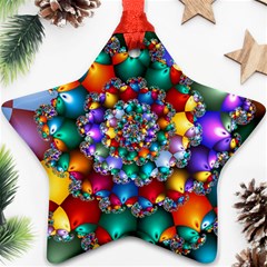 Rainbow Spiral Beads Star Ornament (two Sides) by WolfepawFractals