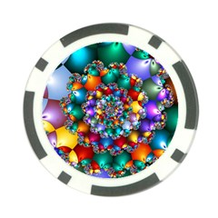 Rainbow Spiral Beads Poker Chip Card Guard by WolfepawFractals