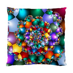 Rainbow Spiral Beads Standard Cushion Case (one Side) by WolfepawFractals